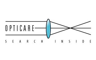 Opticare Search Inside Lens & Optics Logo Design